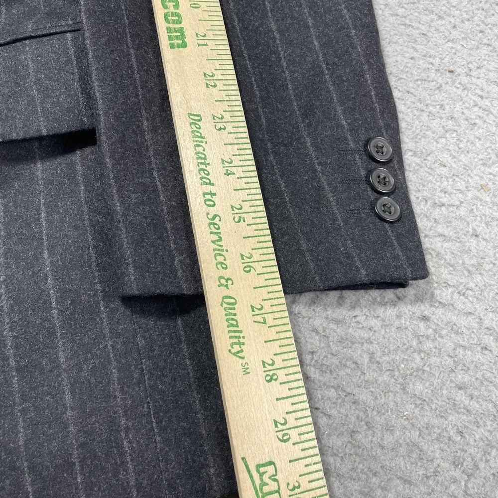 Banana Republic Suit Jacket‎ Mens Size 42L Gray Pinstripe 3 Button Made Italy